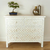 Mother of Pearl chest of Drawer sideboard White
